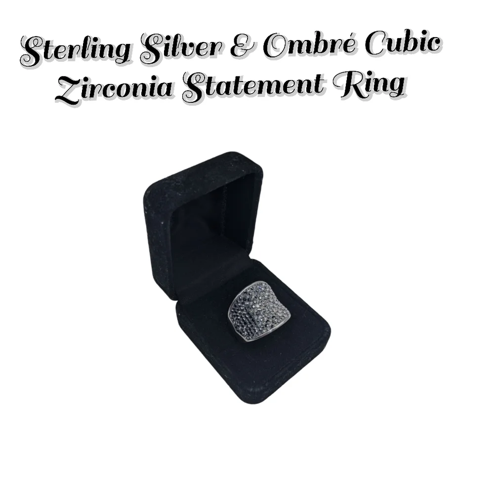Sterling Silver & Ombré Cubic Zirconia Statement Ring